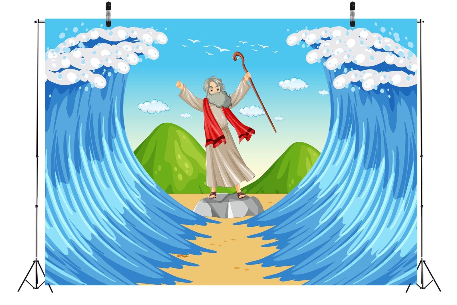 Amazon.com : BELECO 7x5ft Fabric Moses Parting The Red Sea